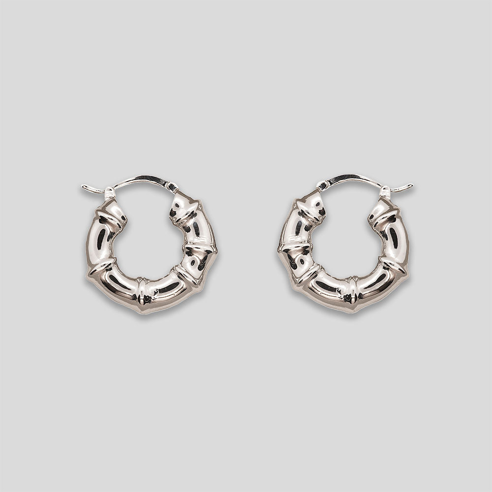 Bamboo Hoops - Silver