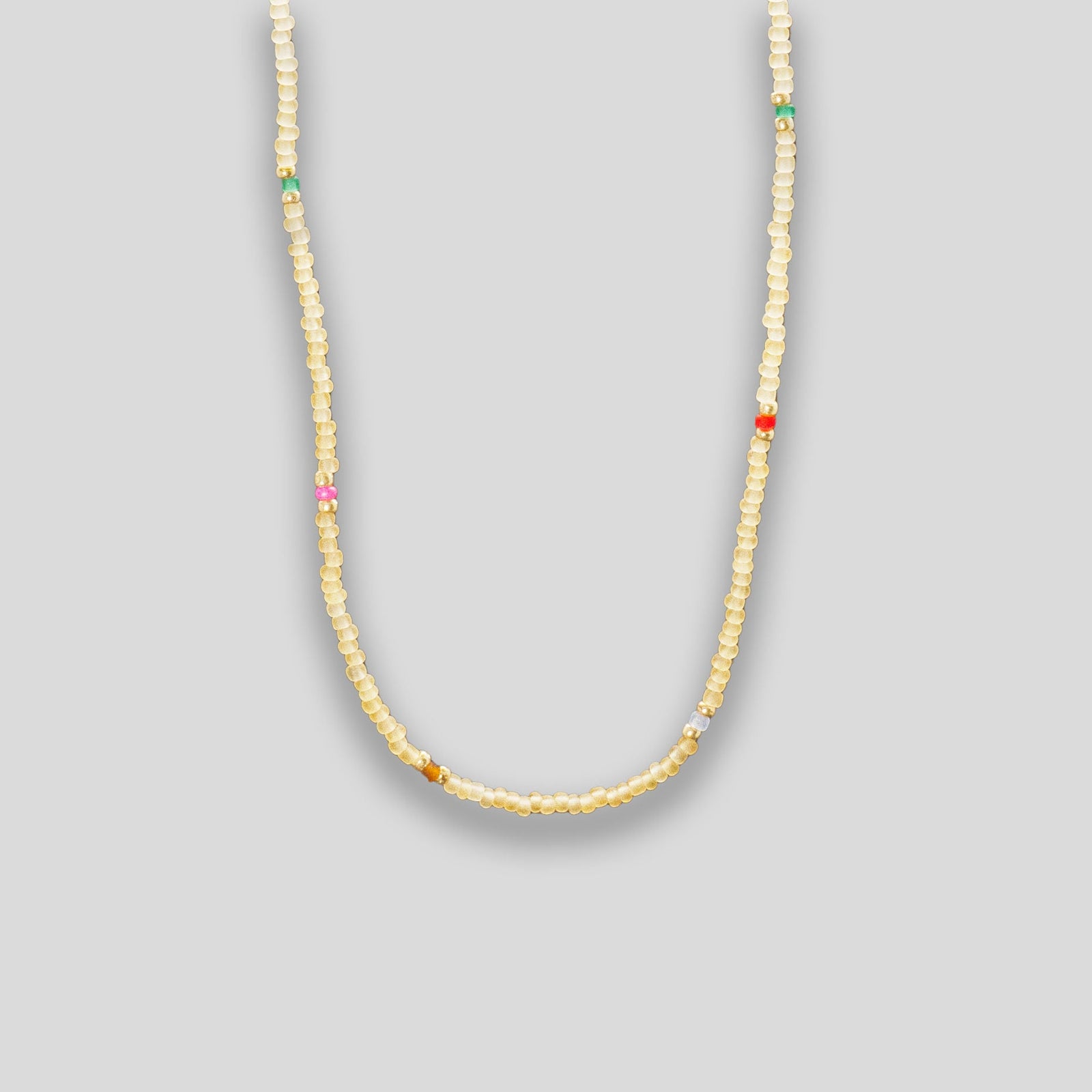 Bead And Dot Necklace - Yellow