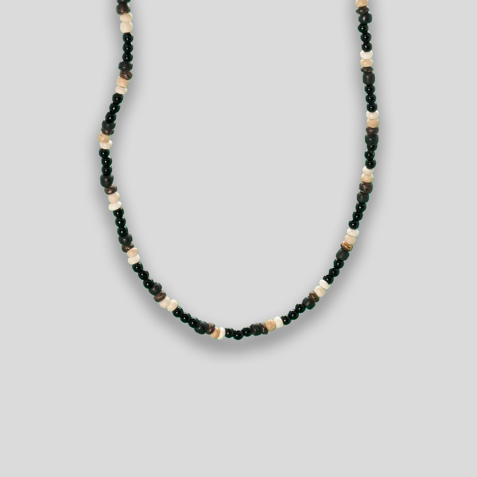 Bead & Wood Necklace - Black