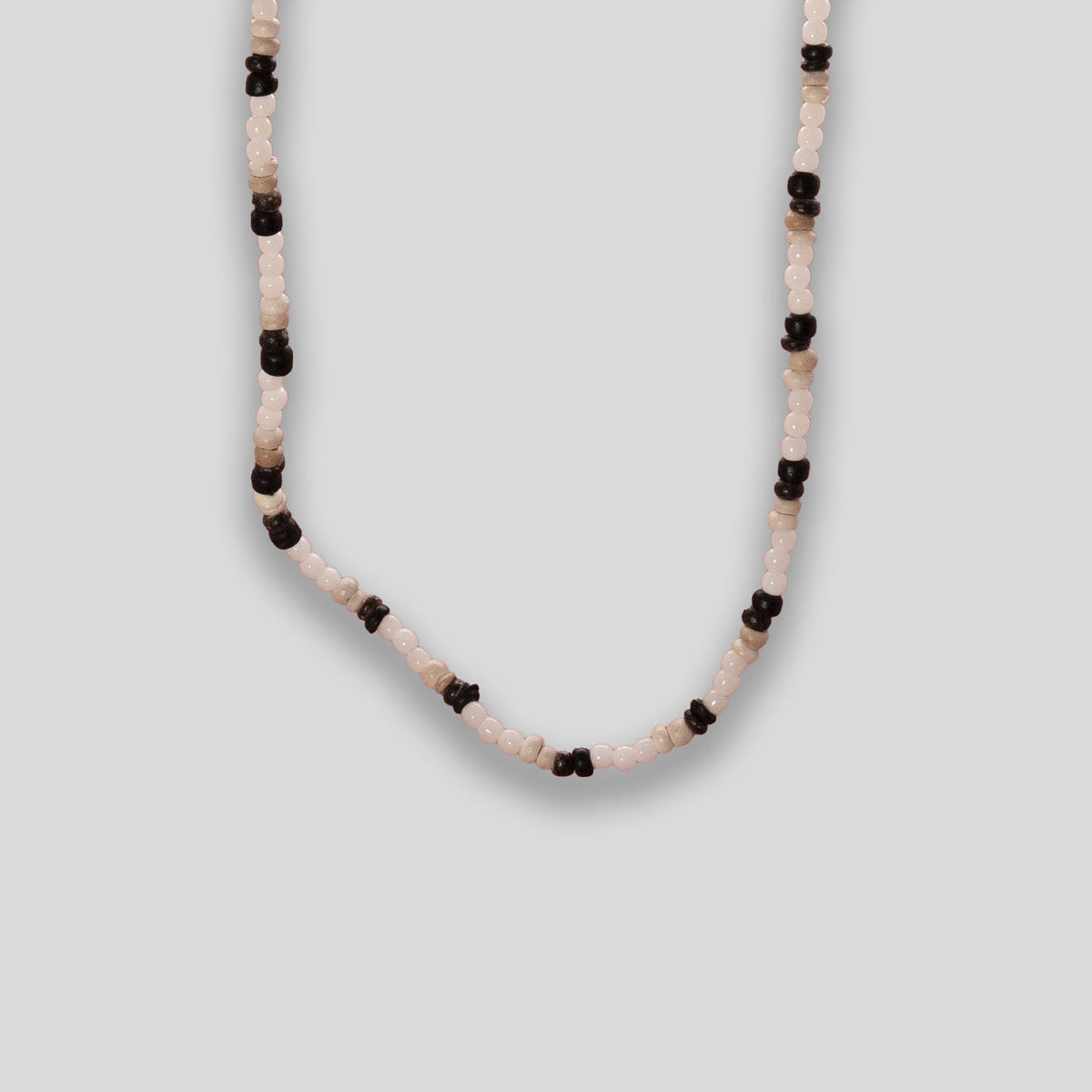 Bead &amp; Wood Necklace - White