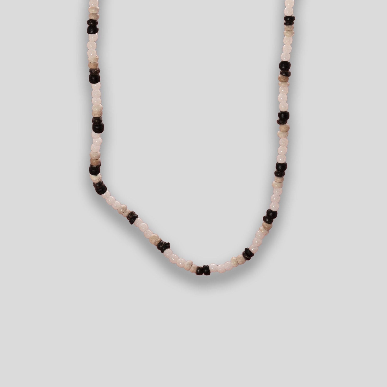 Bead & Wood Necklace - White