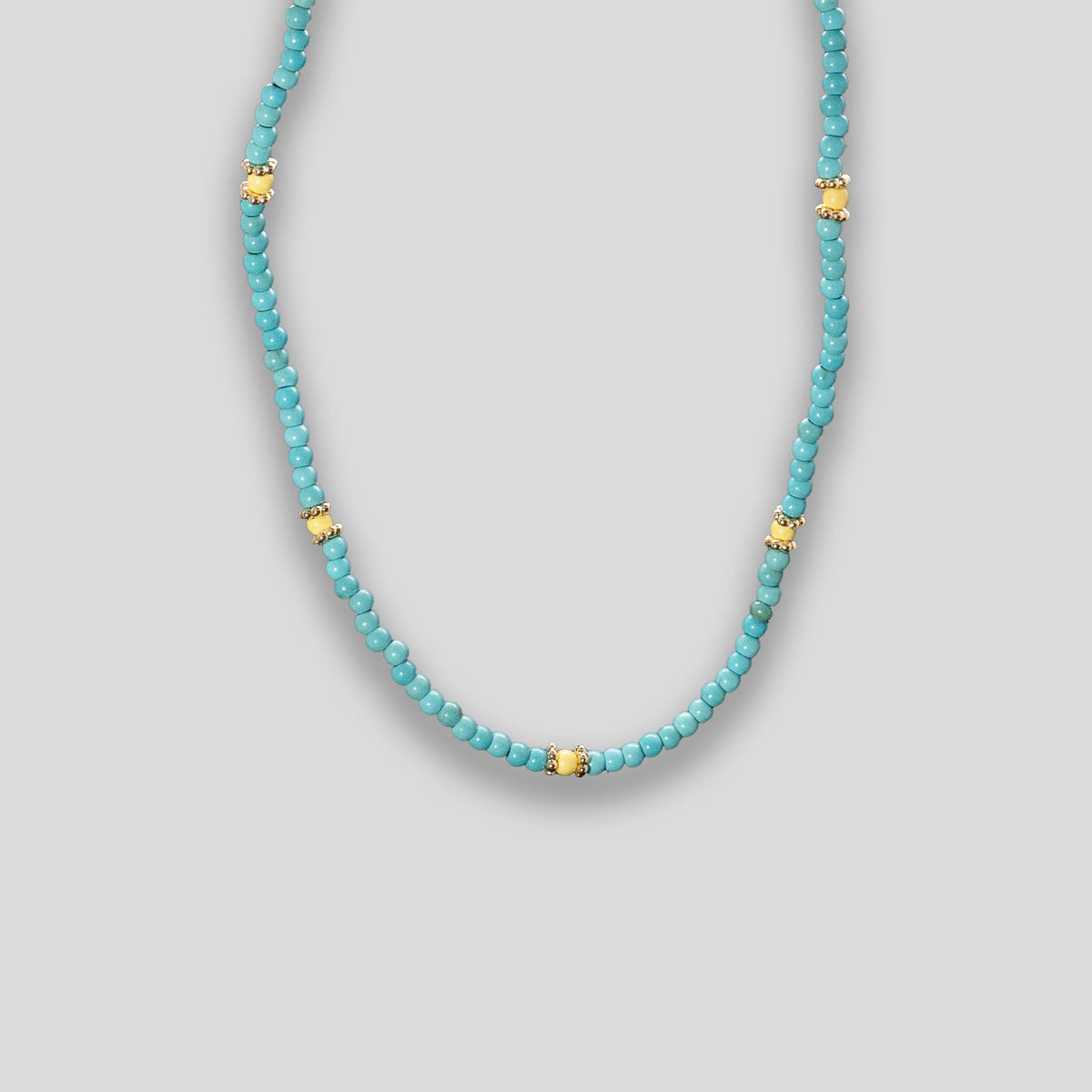 Beaded Segment Necklace - Blue