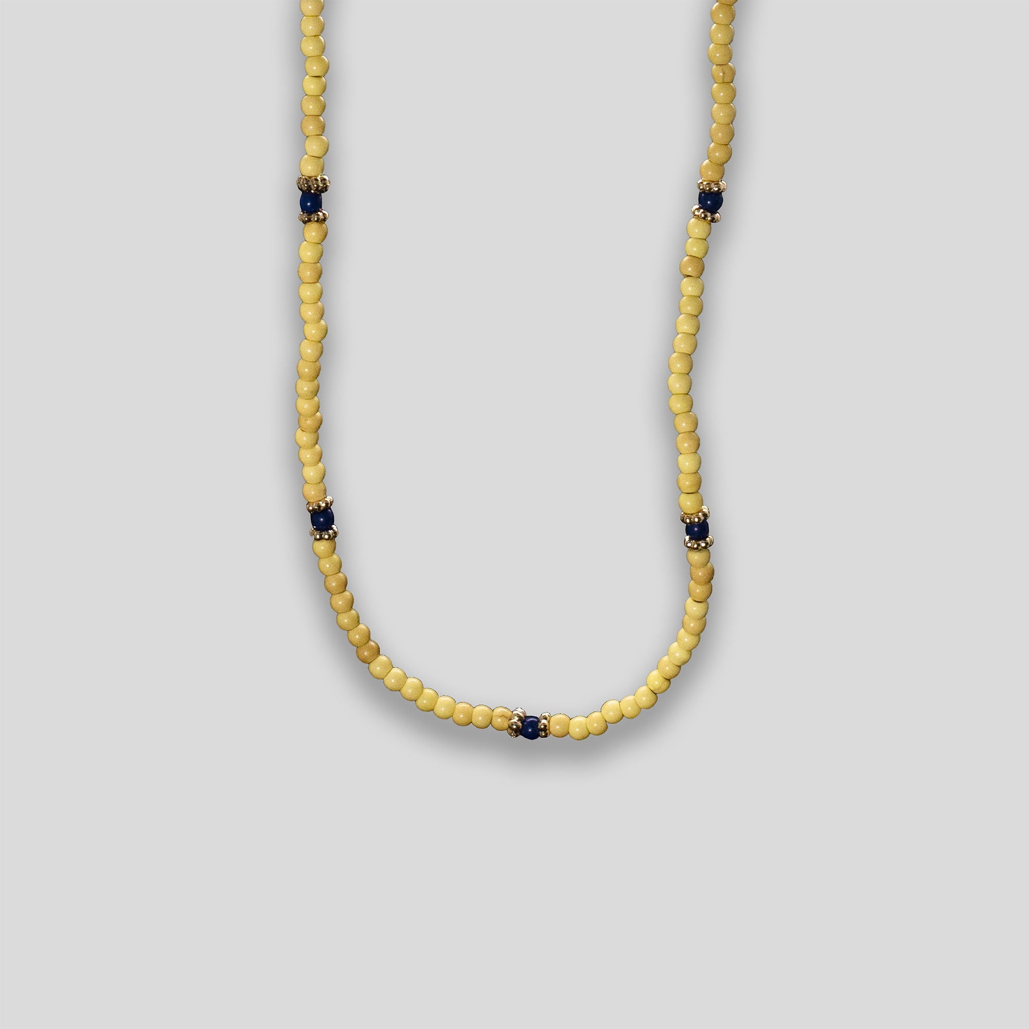 Beaded Segment Necklace - Yellow