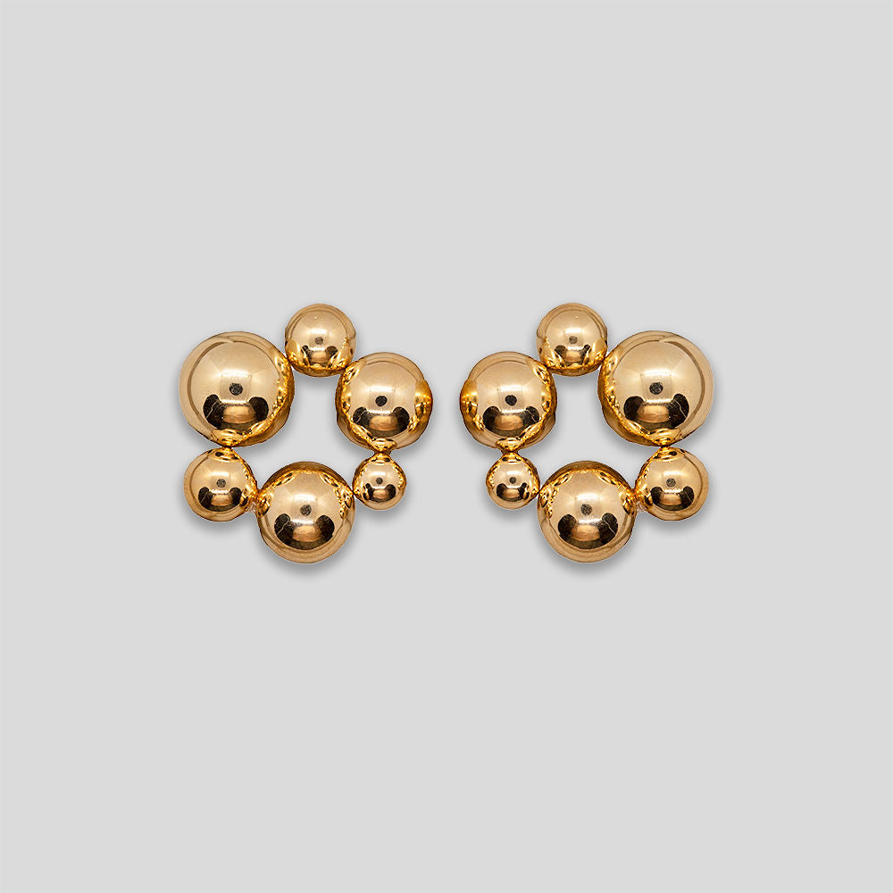 Bubble Ring Studs - Gold