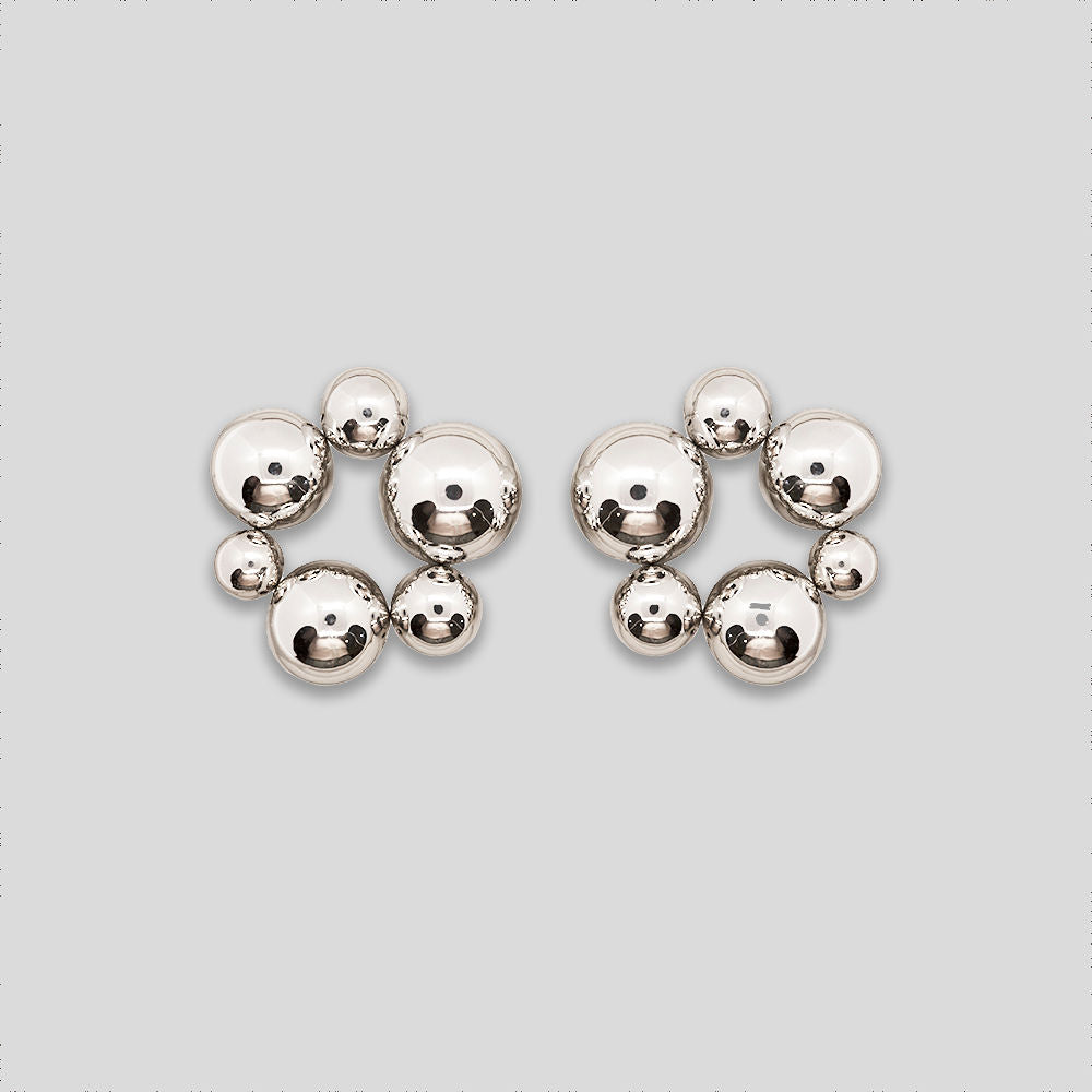 Bubble Ring Studs - Silver