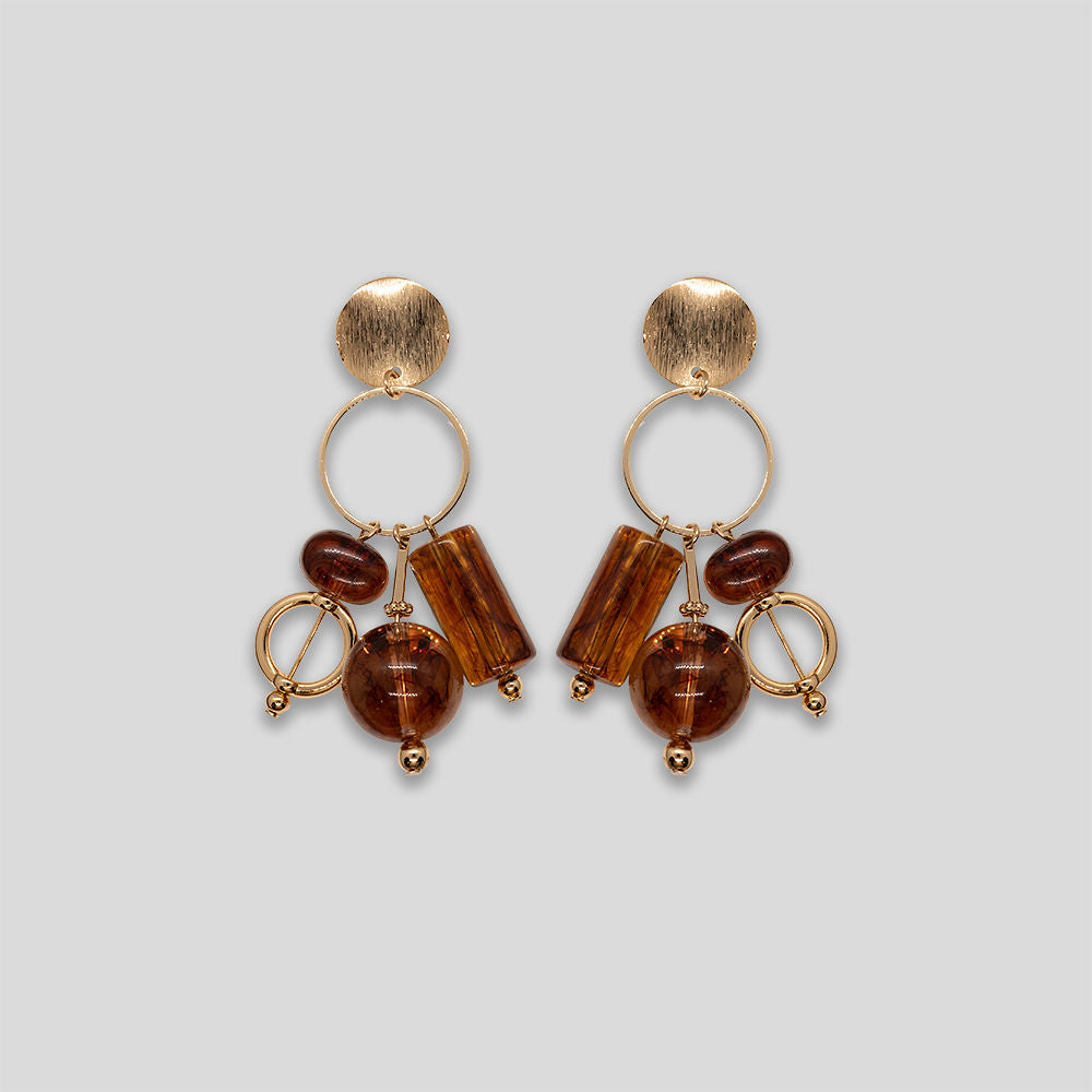 Candy Cluster Resin Earrings - Amber