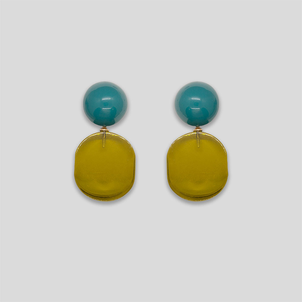 Candy Drop Resin Earrings - Olive