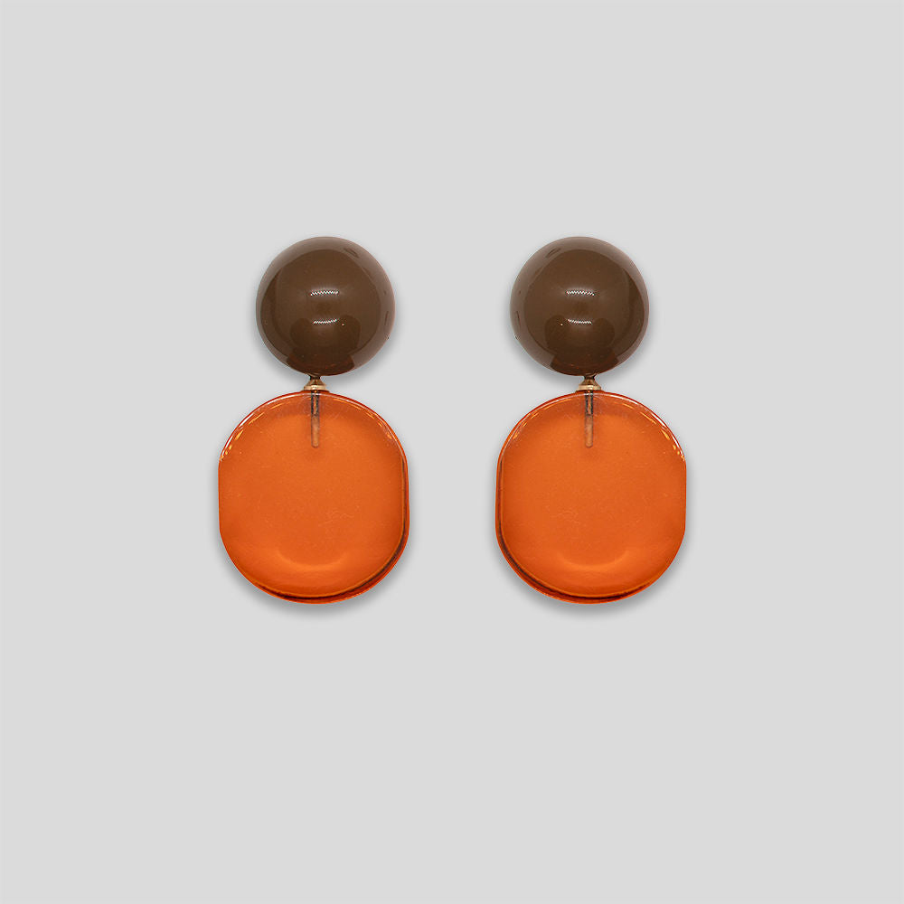 Candy Drop Resin Earrings - Toffee