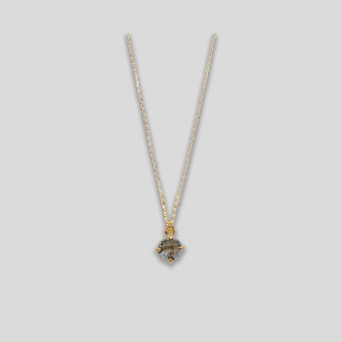 Circle Droplet Necklace - Gold/Smoke