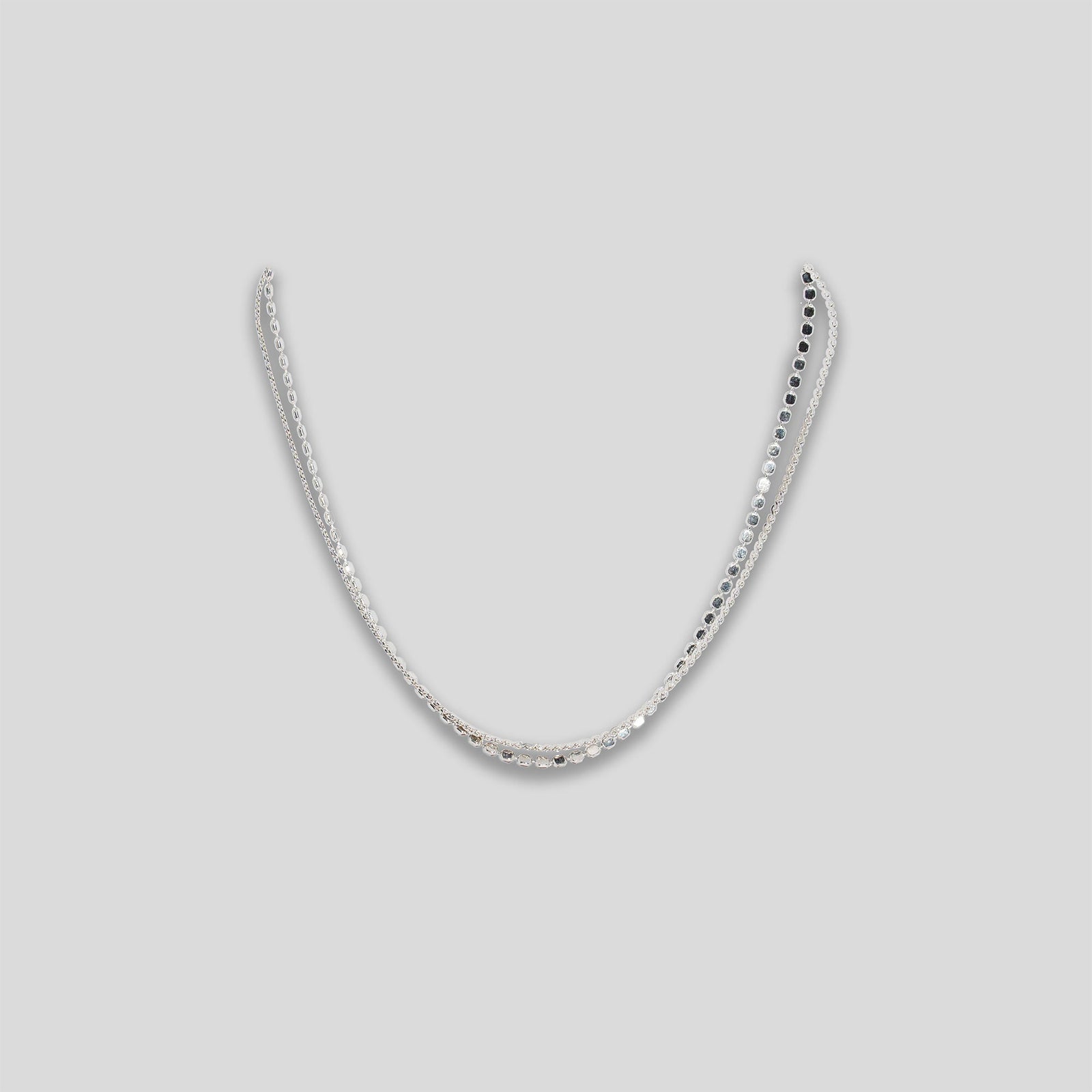 Circle Link Double Bracelet - Silver