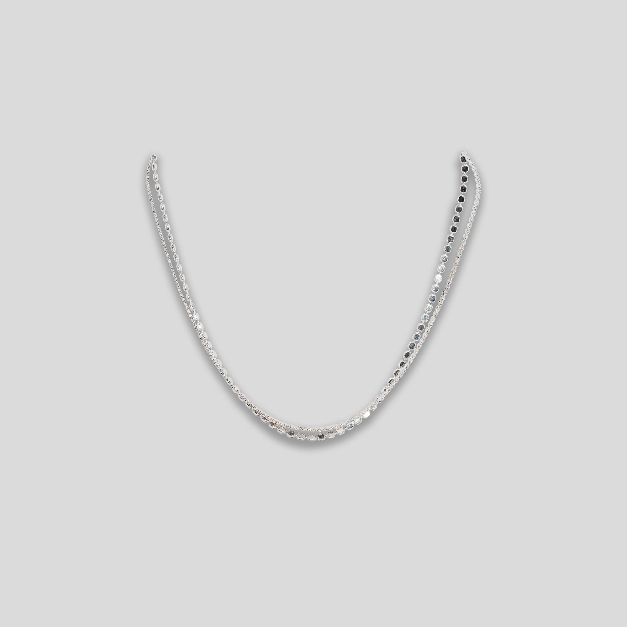 Circle Link Double Bracelet - Silver