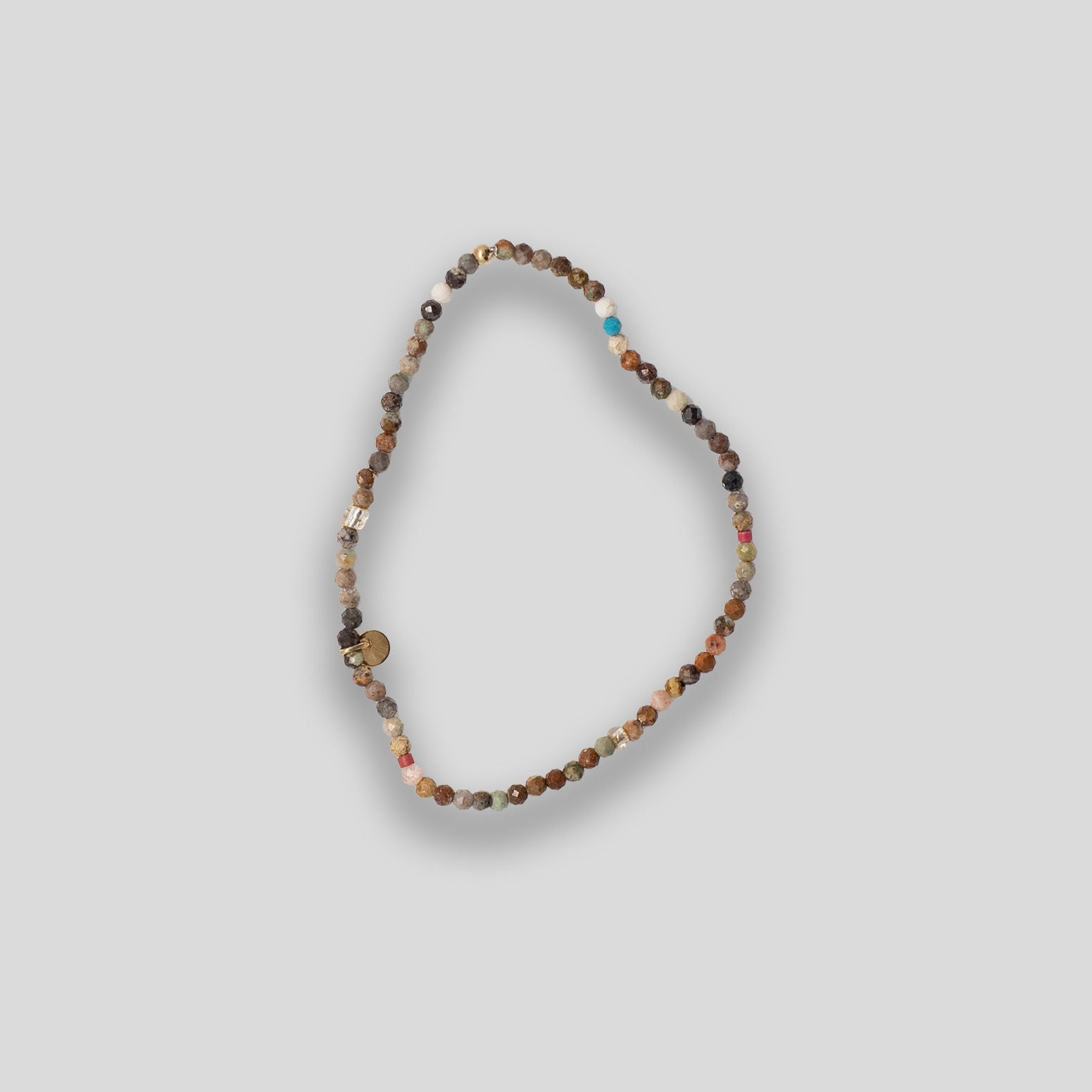 Coin & Stone Beaded Bracelet - Earth