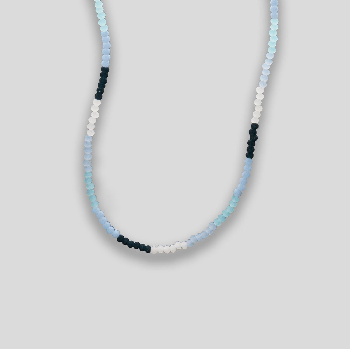 Colour Block Beaded Necklace - Blue