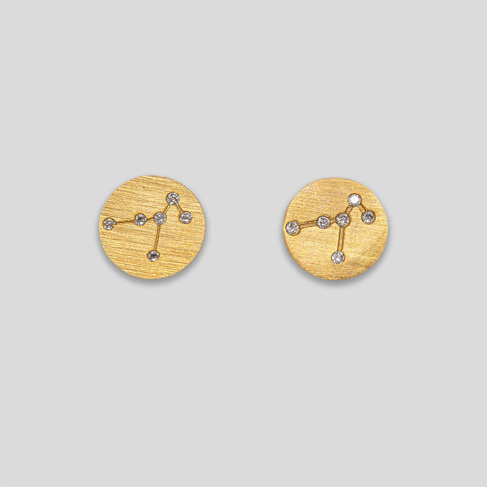 Constellation Disc Studs - Gold