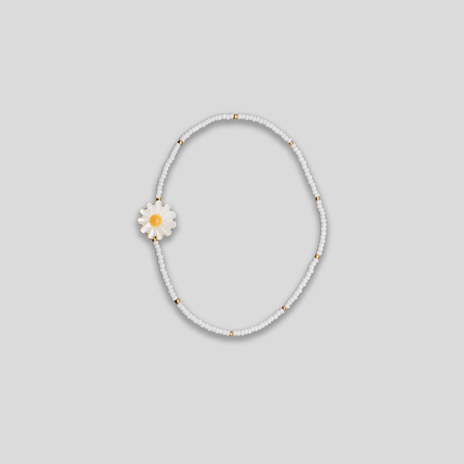 Daisy Beaded Bracelet - White