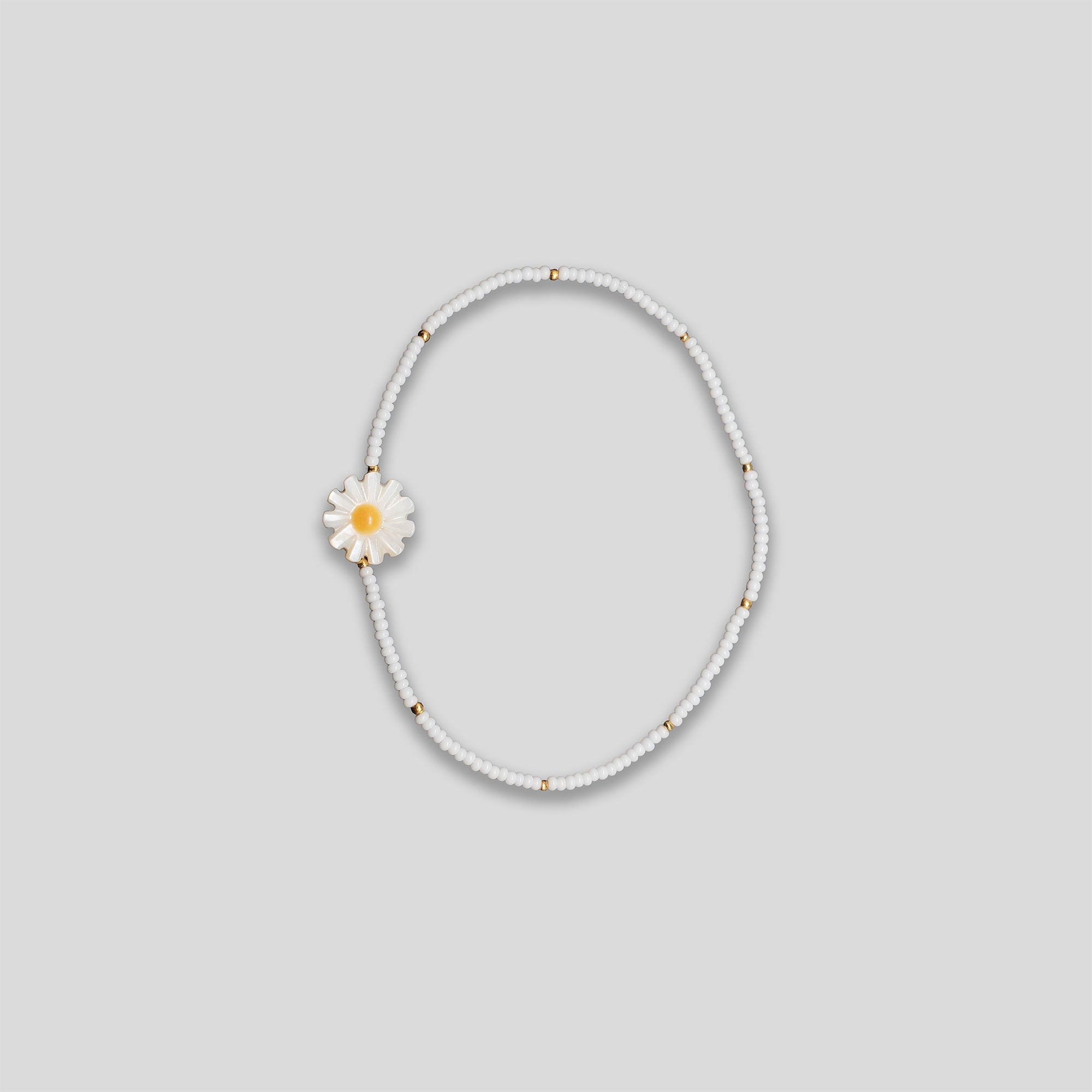 Daisy Beaded Bracelet - White