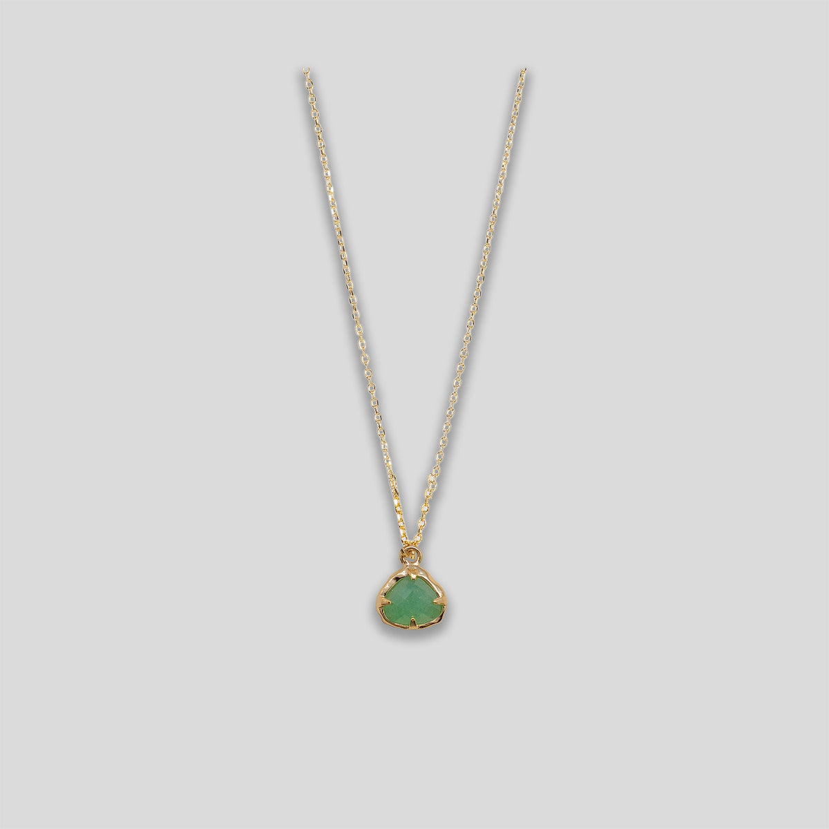 Droplet Necklace - Gold/Mint