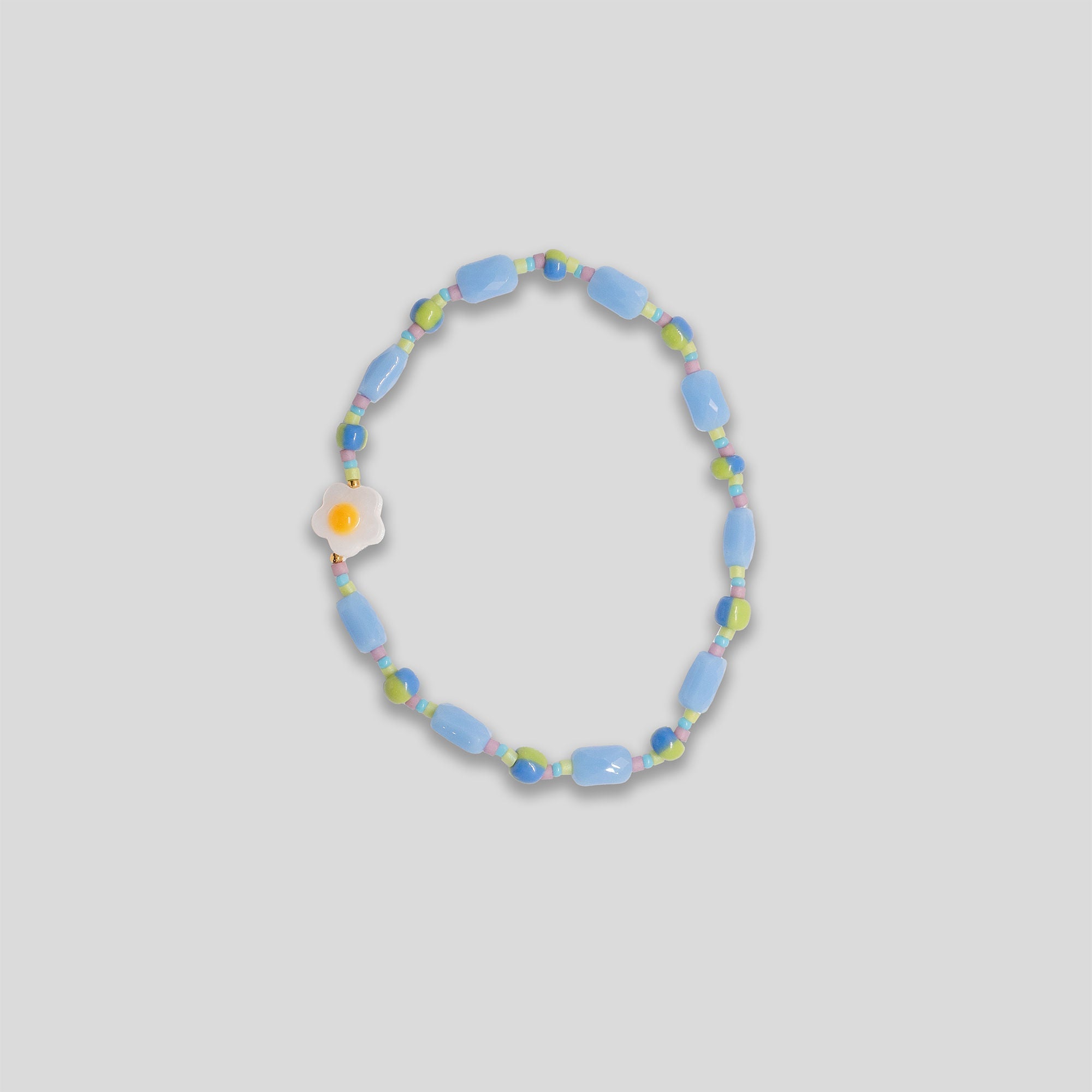 Eggflower Beaded Bracelet - Blue