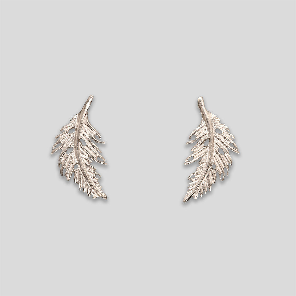 Feather Studs - Silver