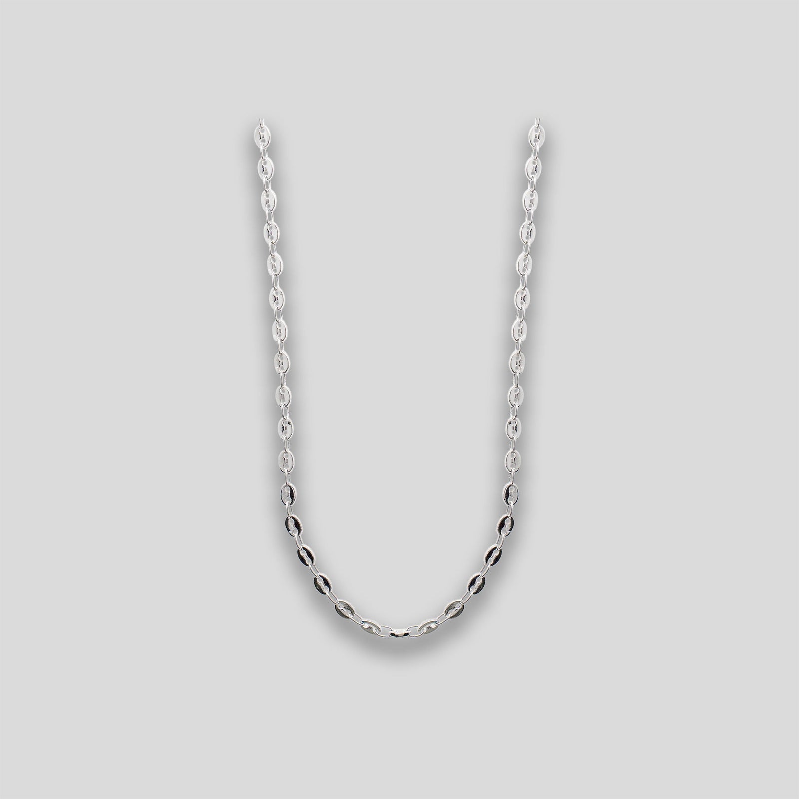 Fine Button Chain Necklace - Silver