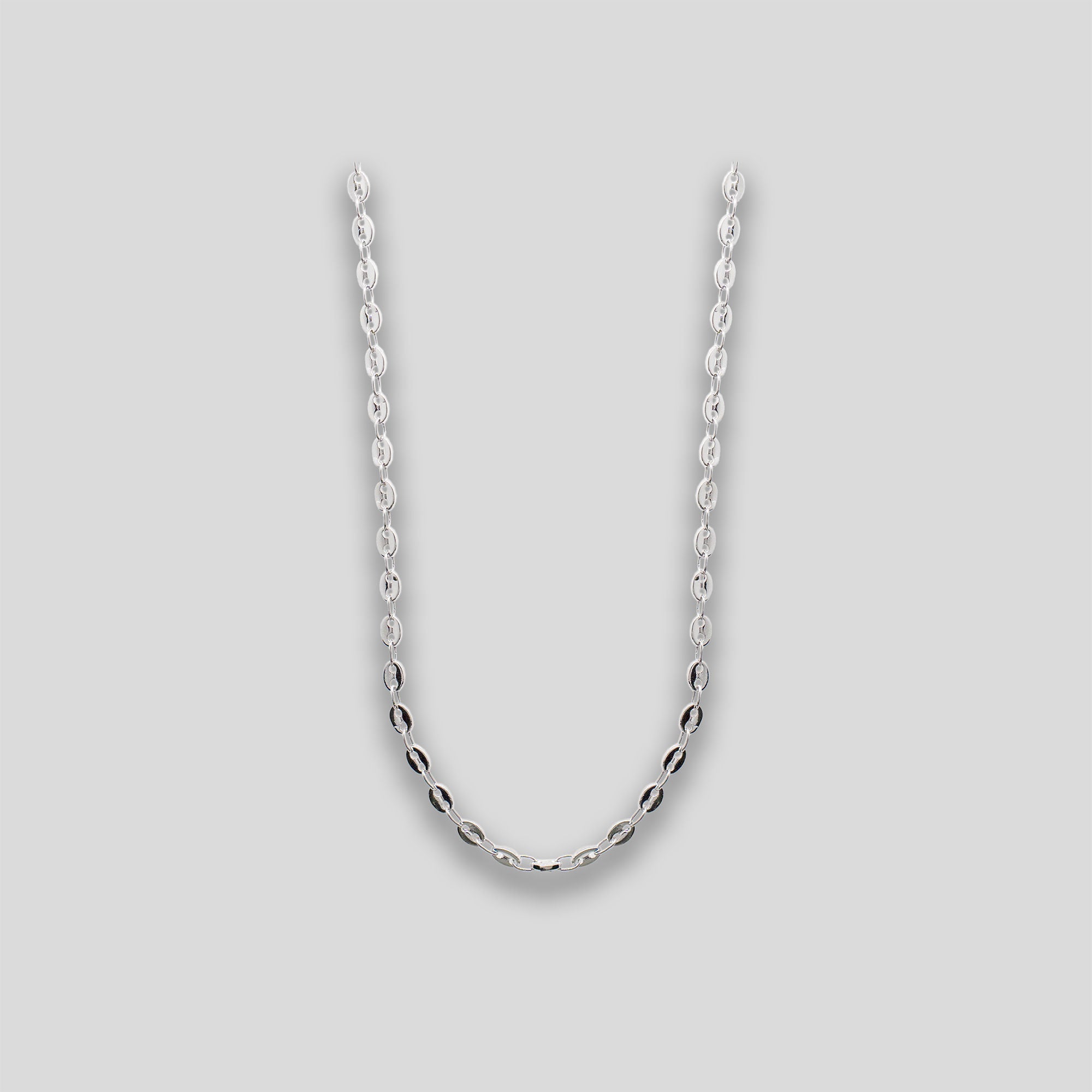 Fine Button Chain Necklace - Silver