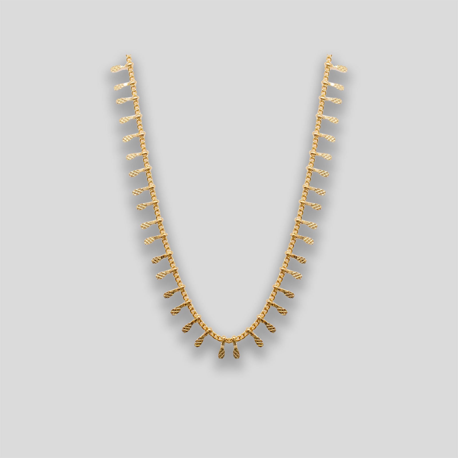 Fine Tab Necklace - Gold