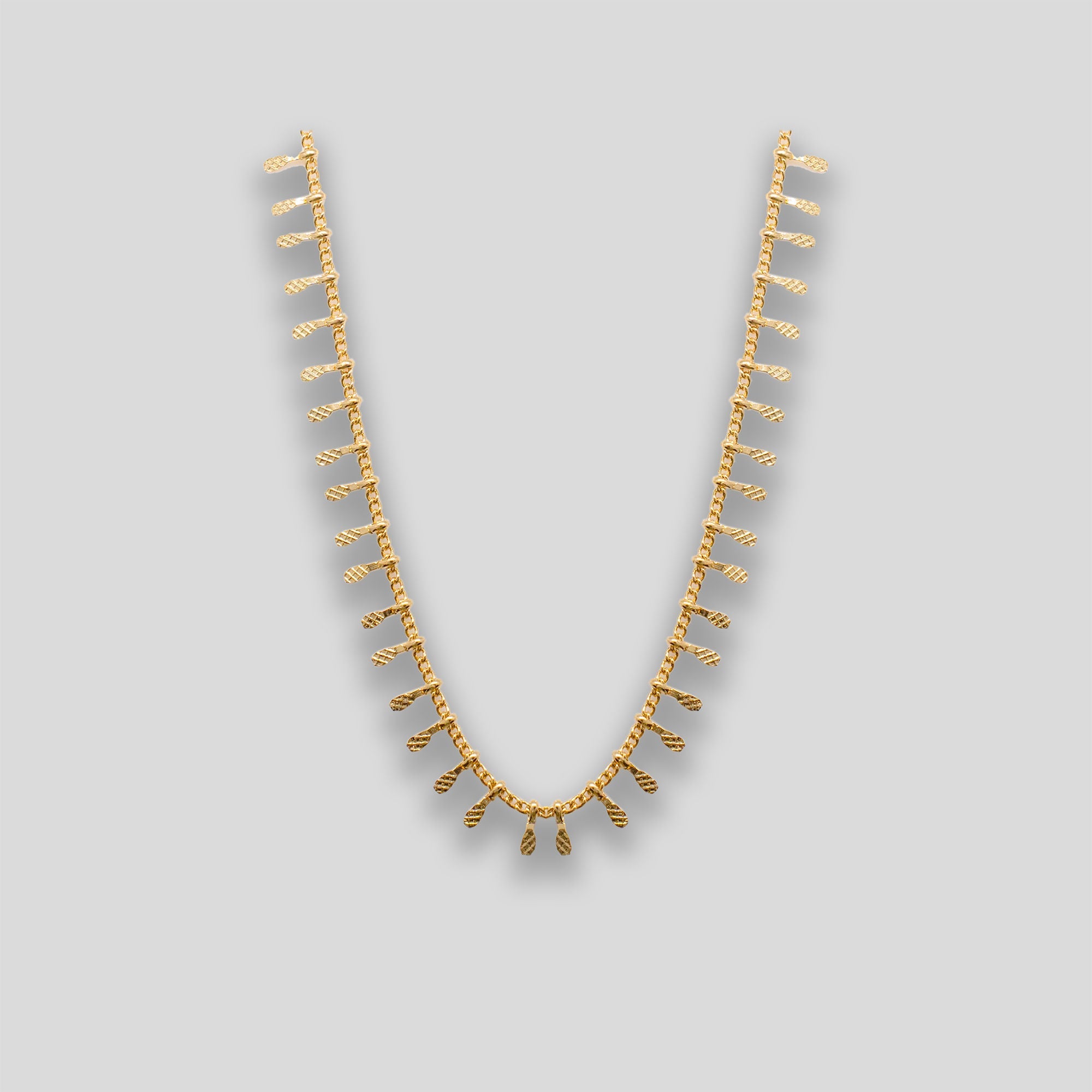 Fine Tab Necklace - Gold