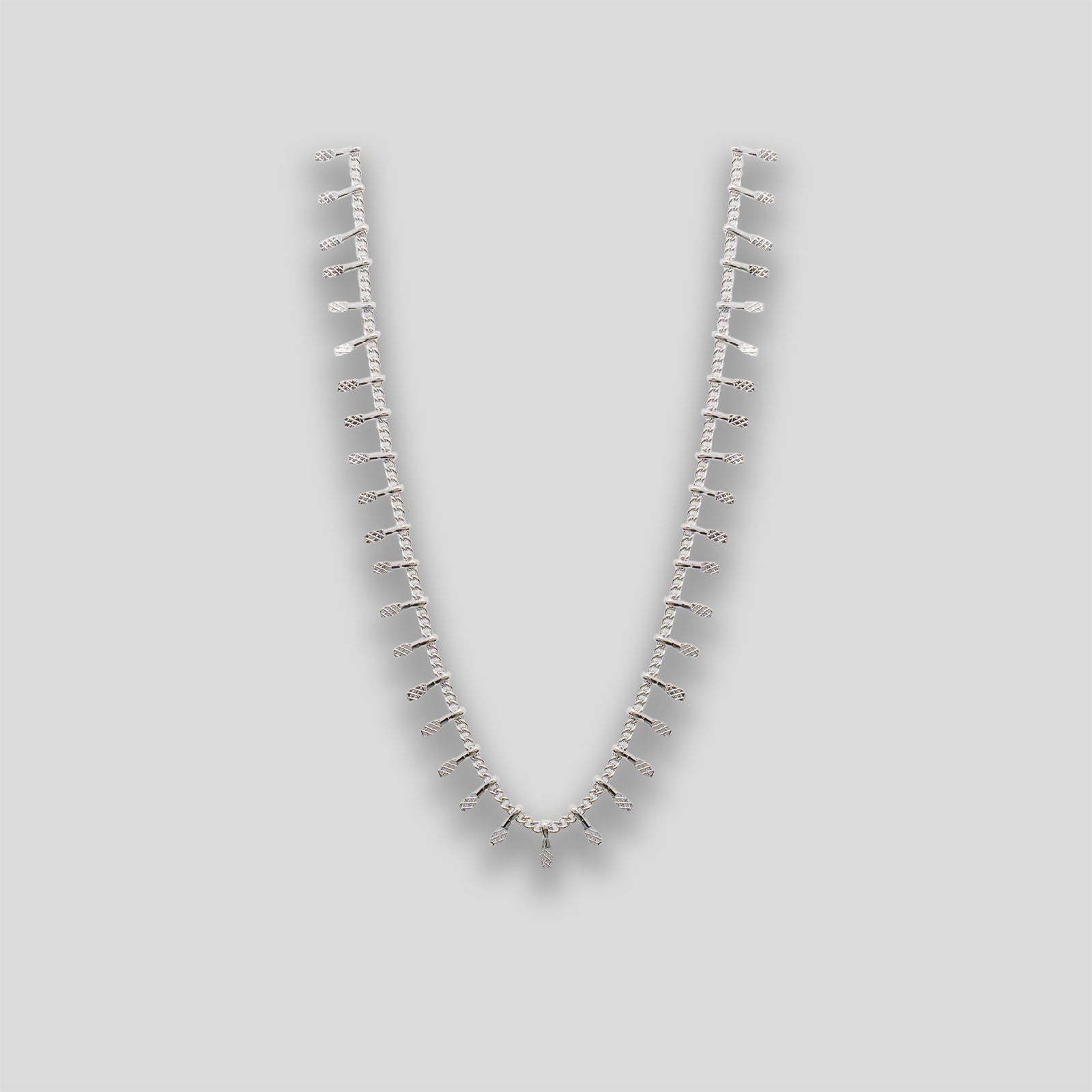 Fine Tab Necklace - Silver