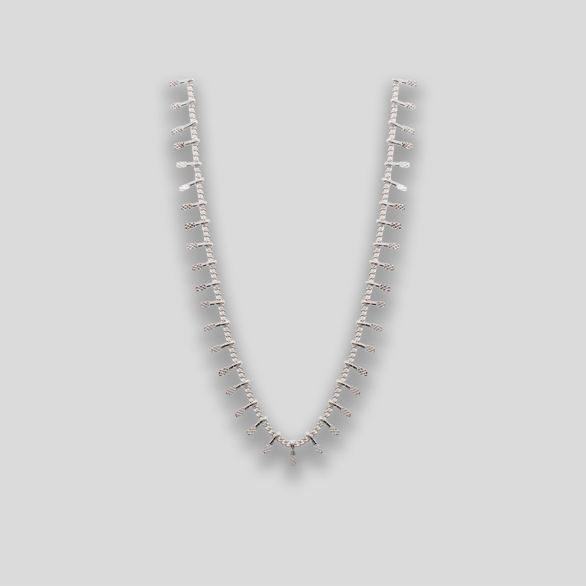 Fine Tab Necklace - Silver