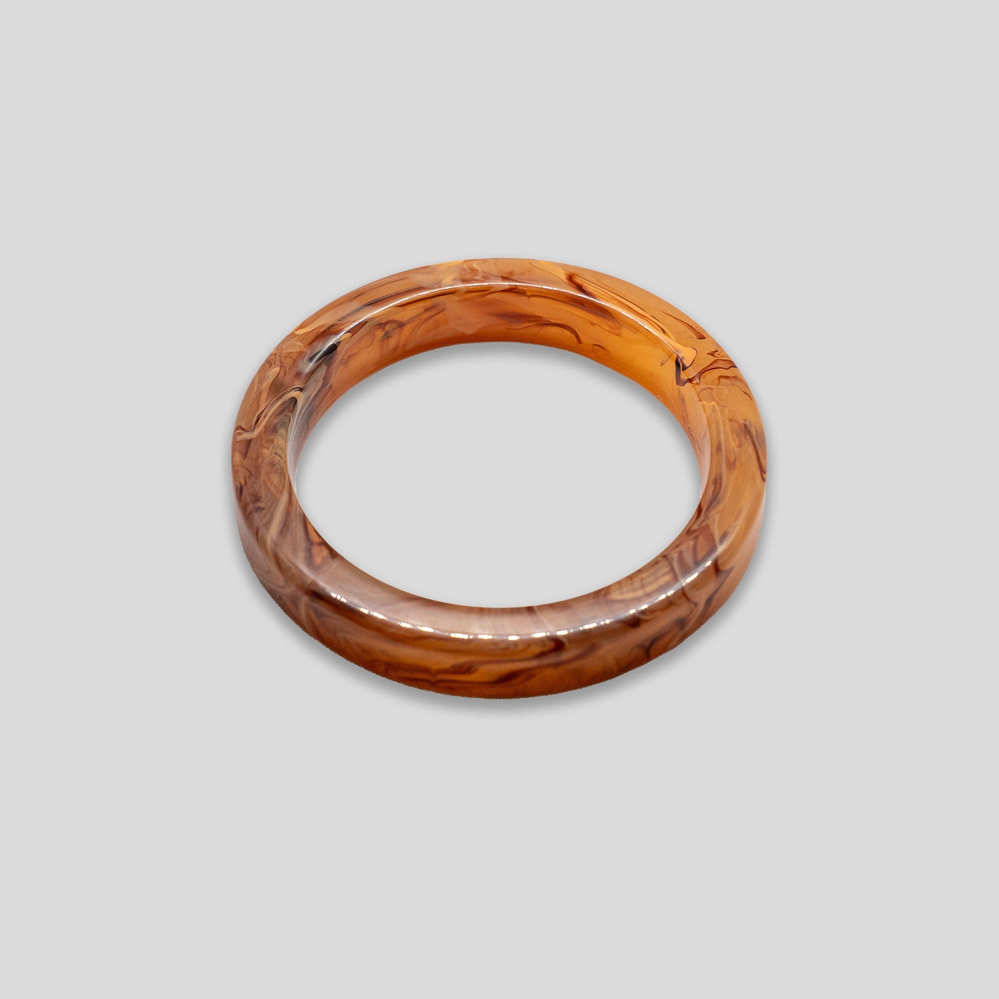 Flat Circle Resin Bangle - Amber