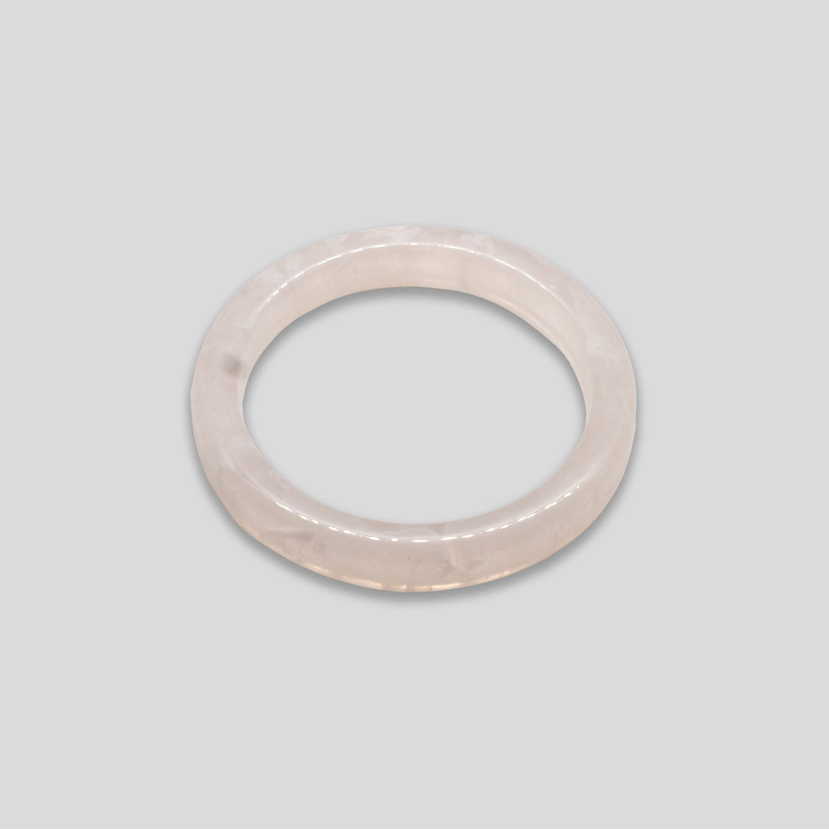 Flat Circle Resin Bangle - White