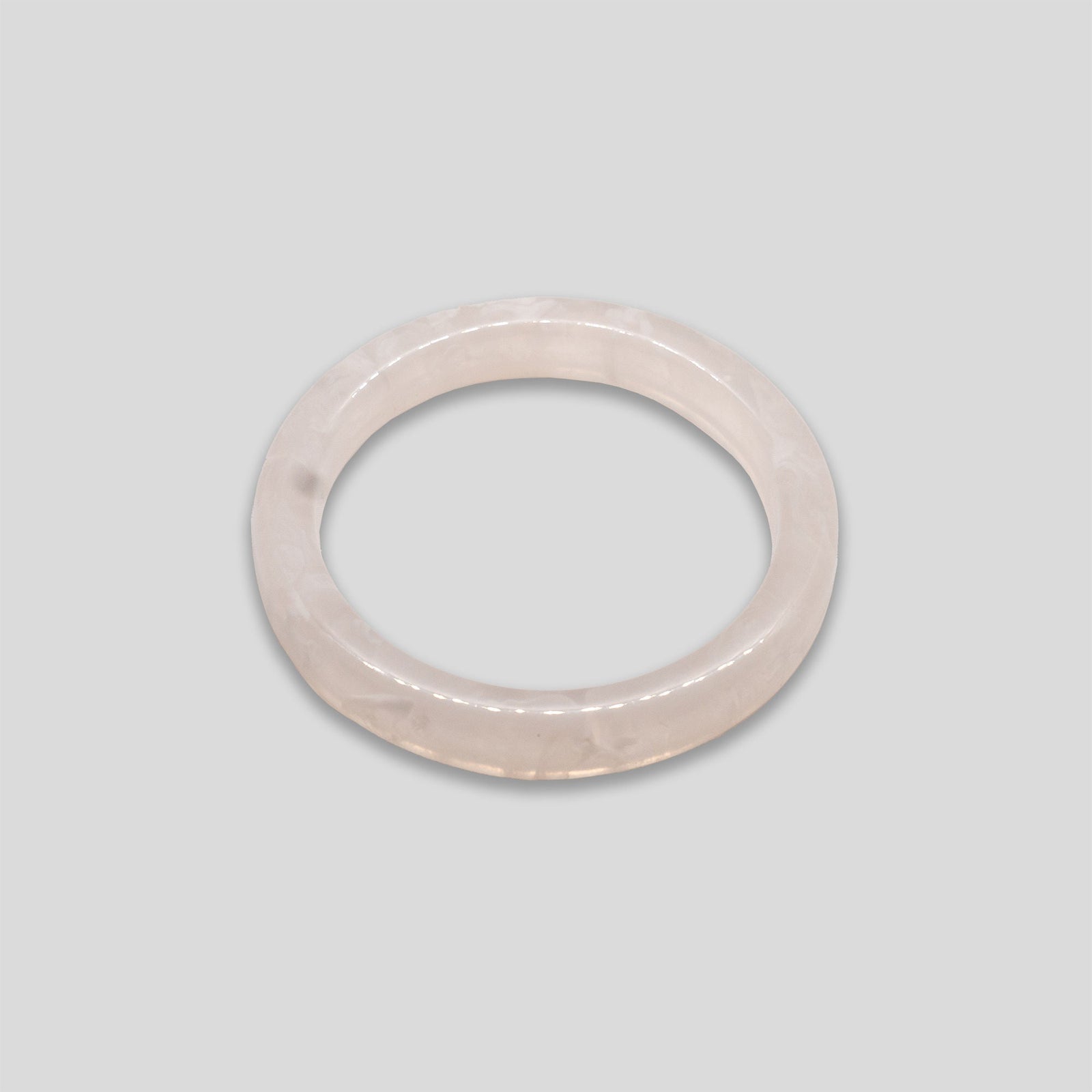 Flat Circle Resin Bangle - White