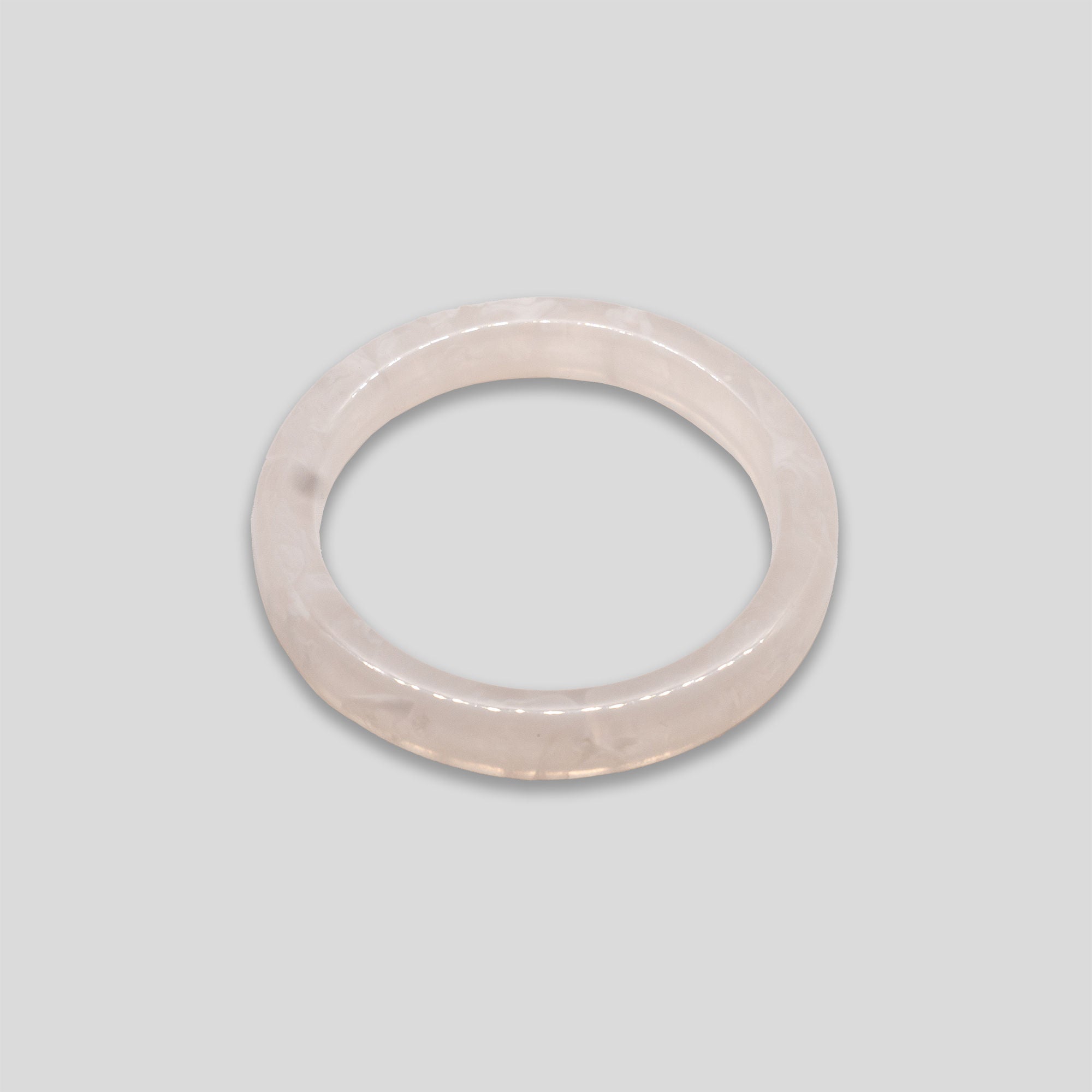 Flat Circle Resin Bangle - White