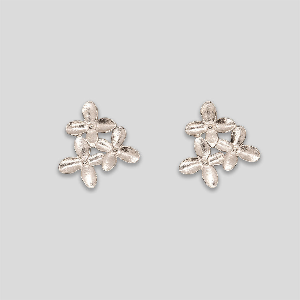 Flower Cluster Studs - Silver