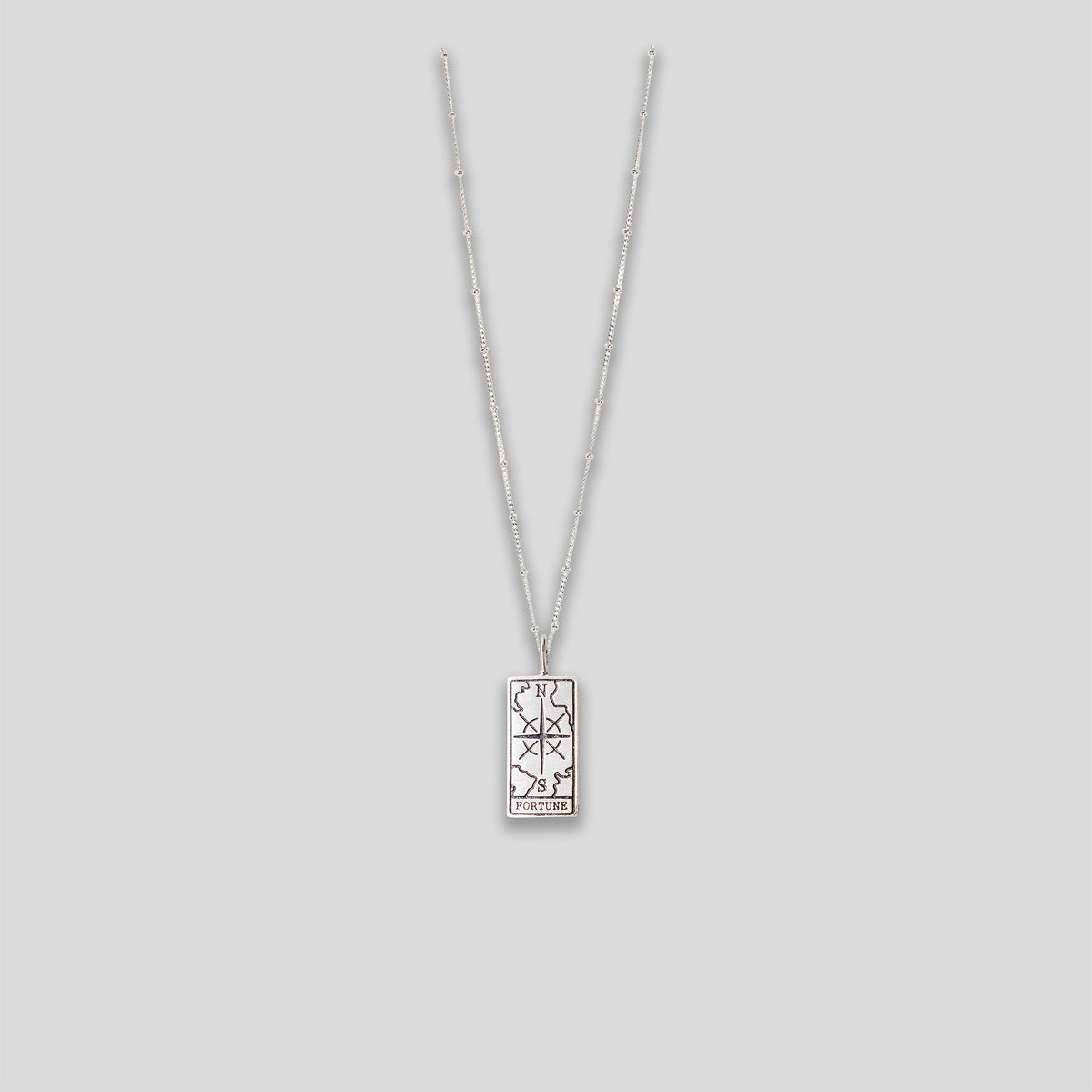 &quot;Fortune&quot; Pendant Necklace - Silver