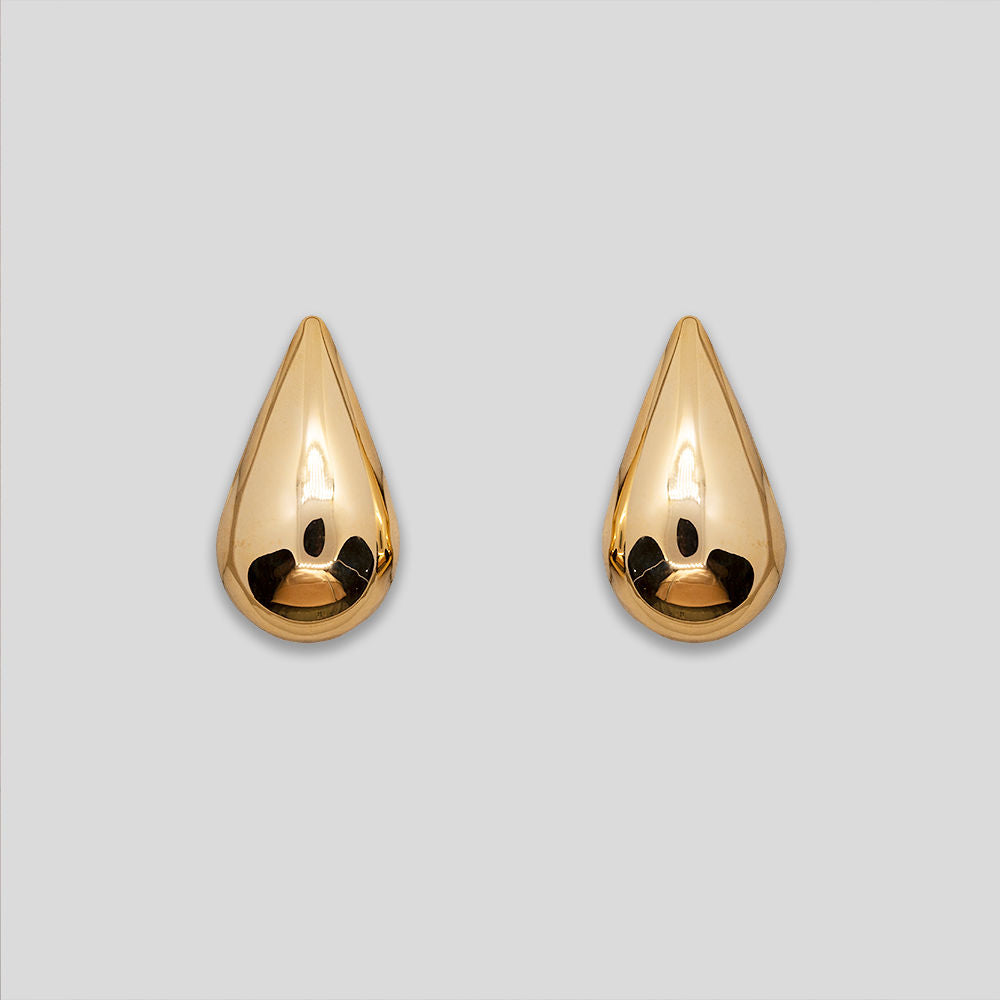 Giant Teardrop Earrings - Gold