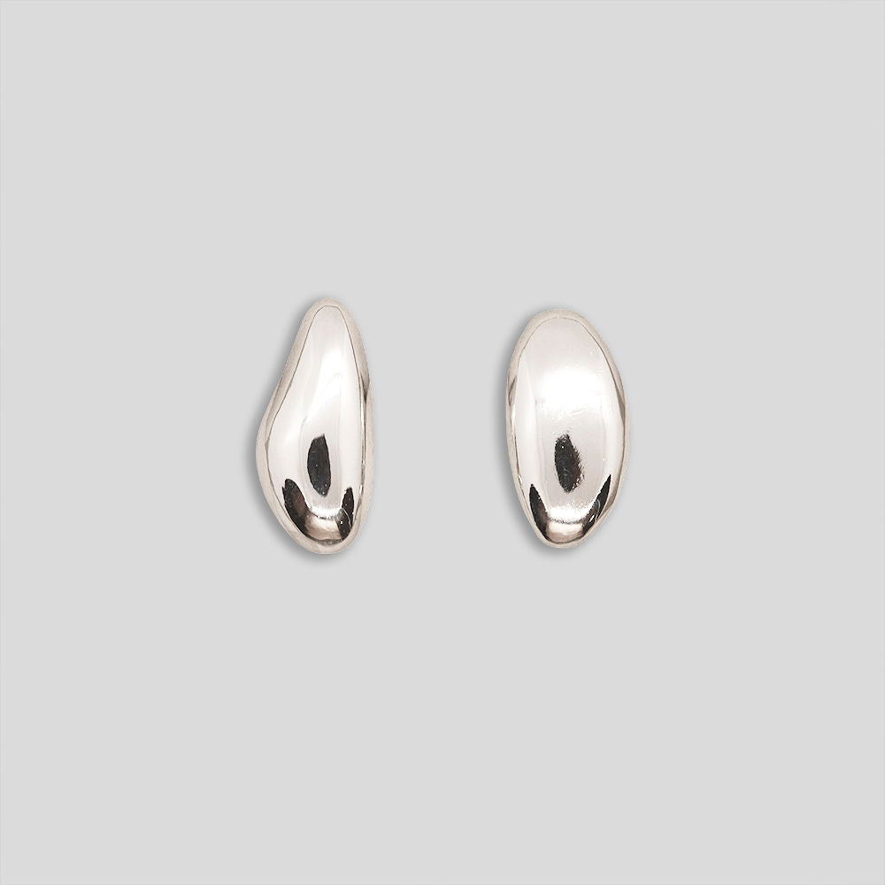 Irregular Droplet Studs - Silver