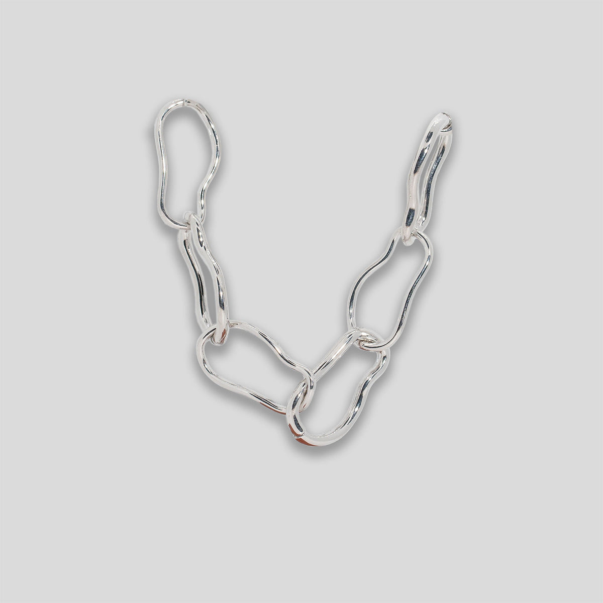 Irregular Large Chain Bracelet - Silver