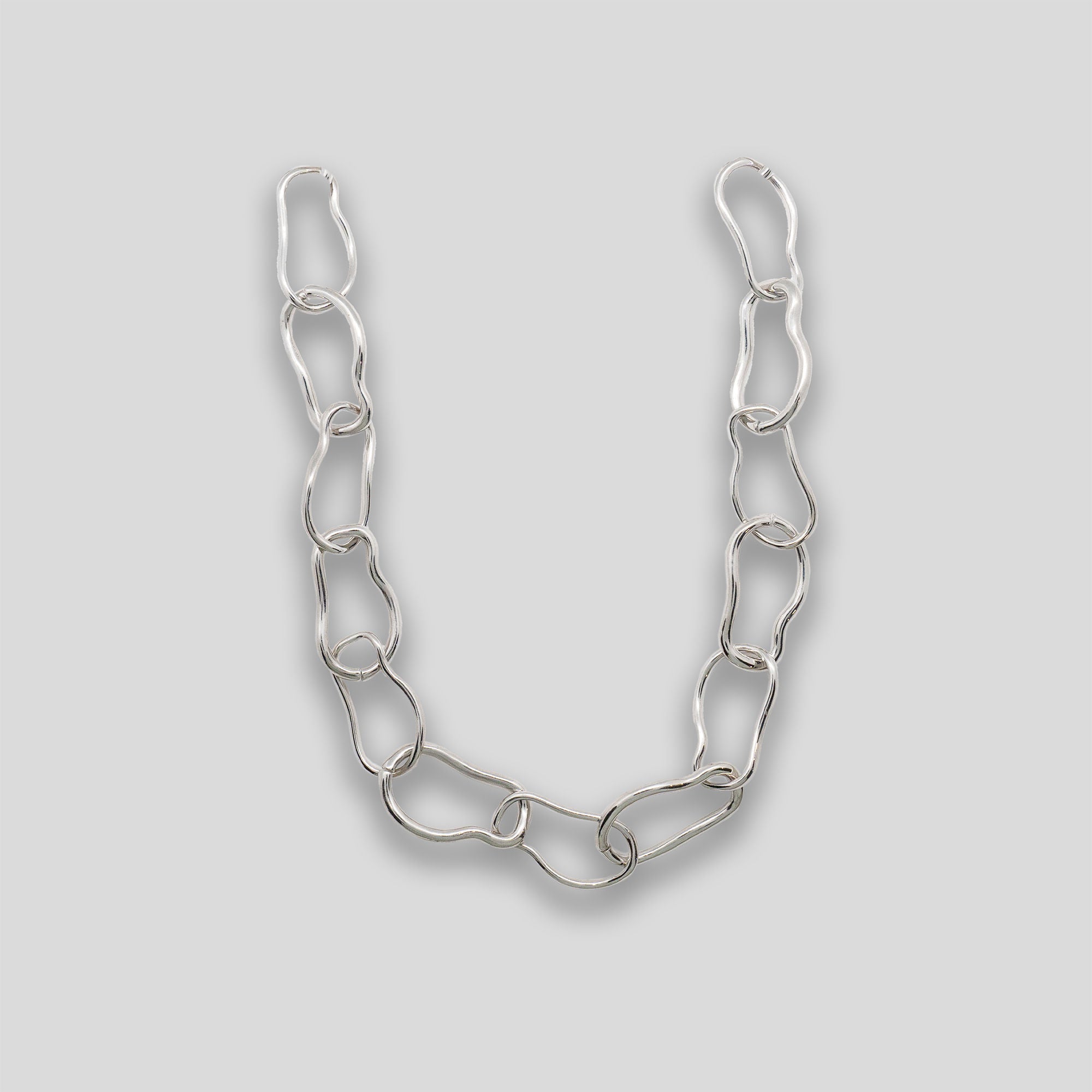 Irregular Large Chain Necklace - Silver