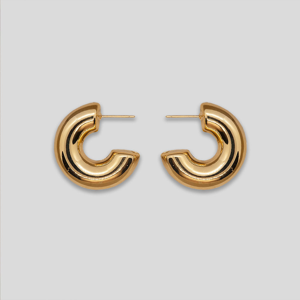 Large Thick Hoops - Gold