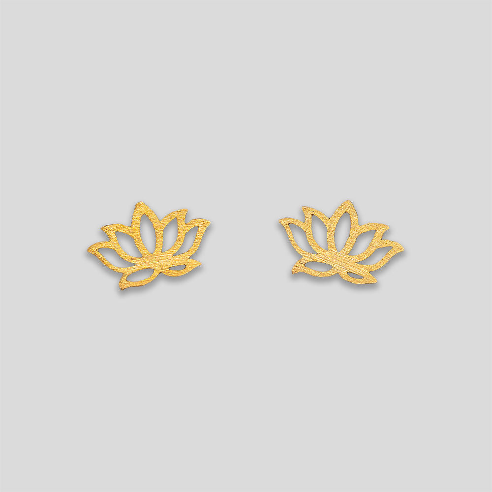 Lotus Outline Studs - Gold