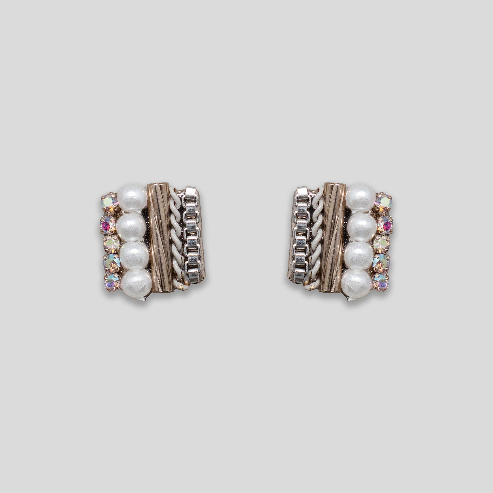 MediCC Beaded Square Studs - Cream