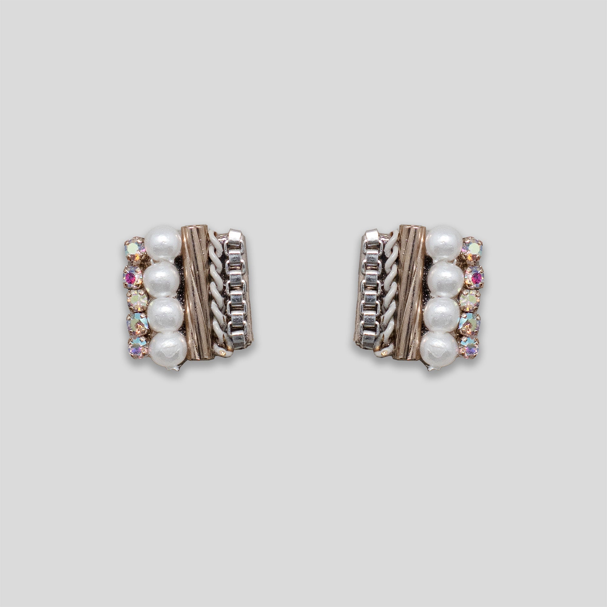 MediCC Beaded Square Studs - Cream