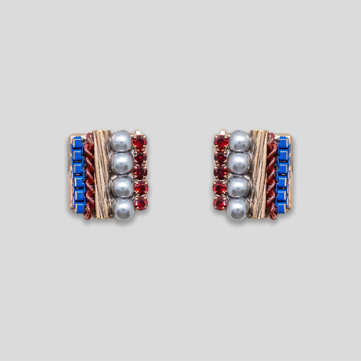 MediCC Beaded Square Studs - Grey