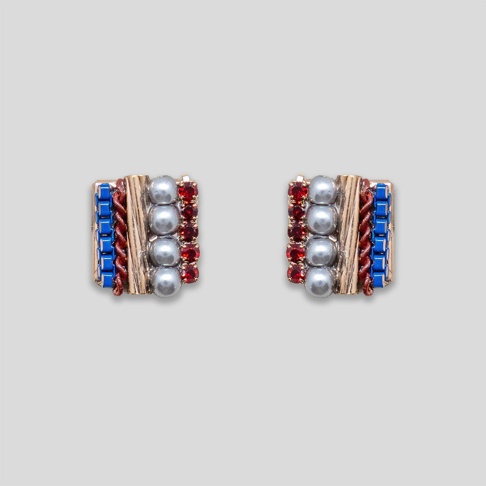 MediCC Beaded Square Studs - Grey