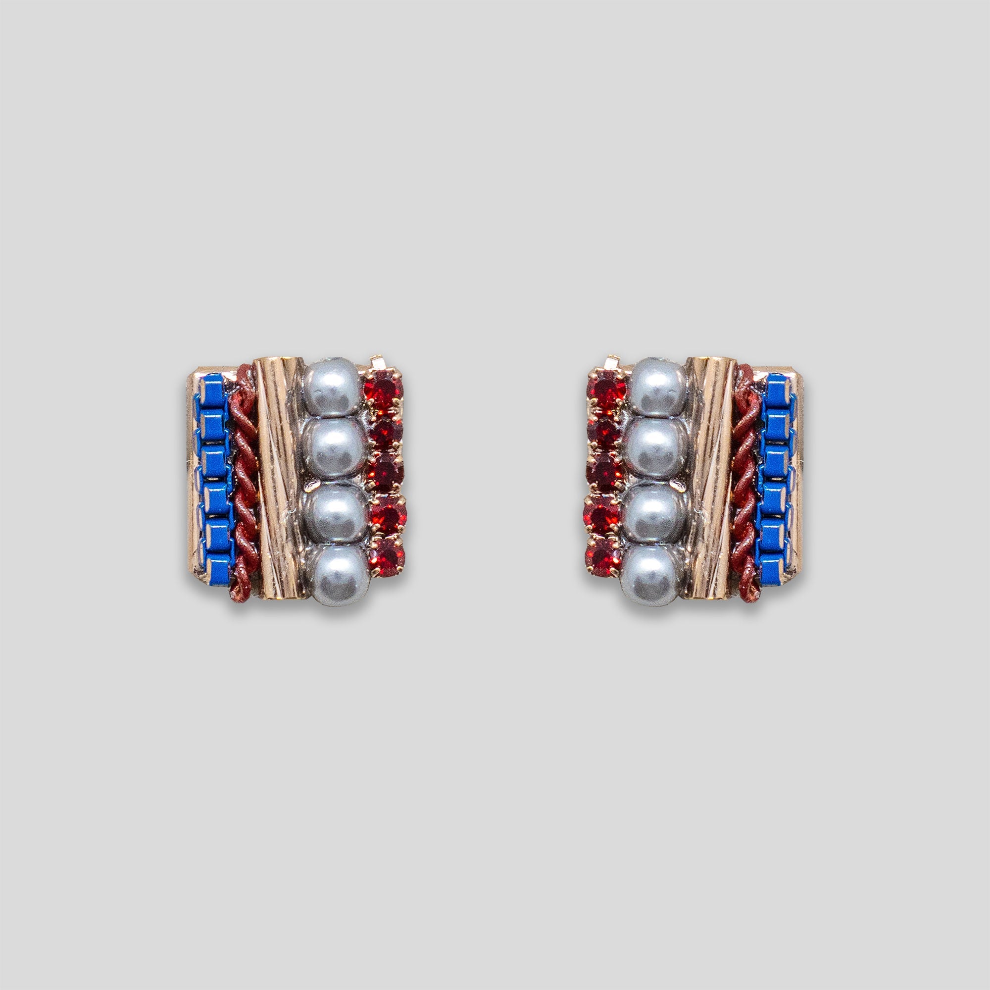 MediCC Beaded Square Studs - Grey