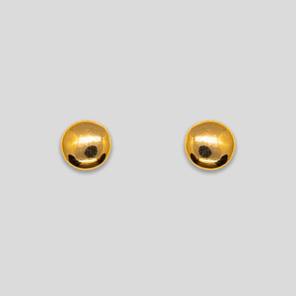 Mini Circle Button Studs - Gold