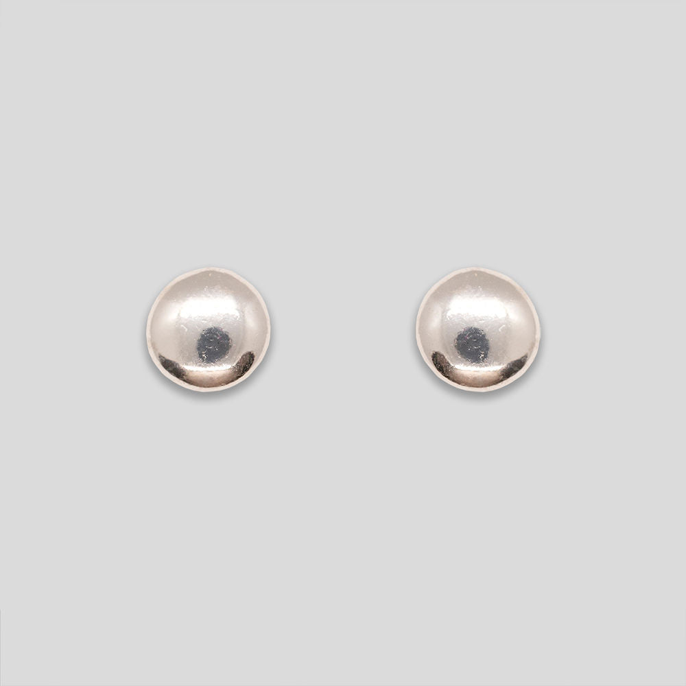 Mini Circle Button Studs - Silver