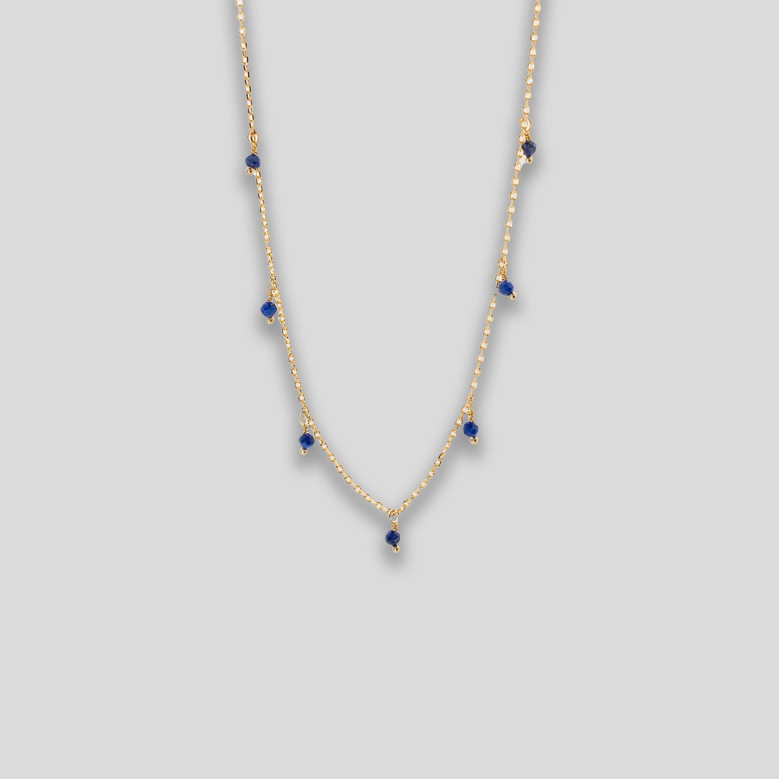 Mini Droplets Necklace - Gold/Blue