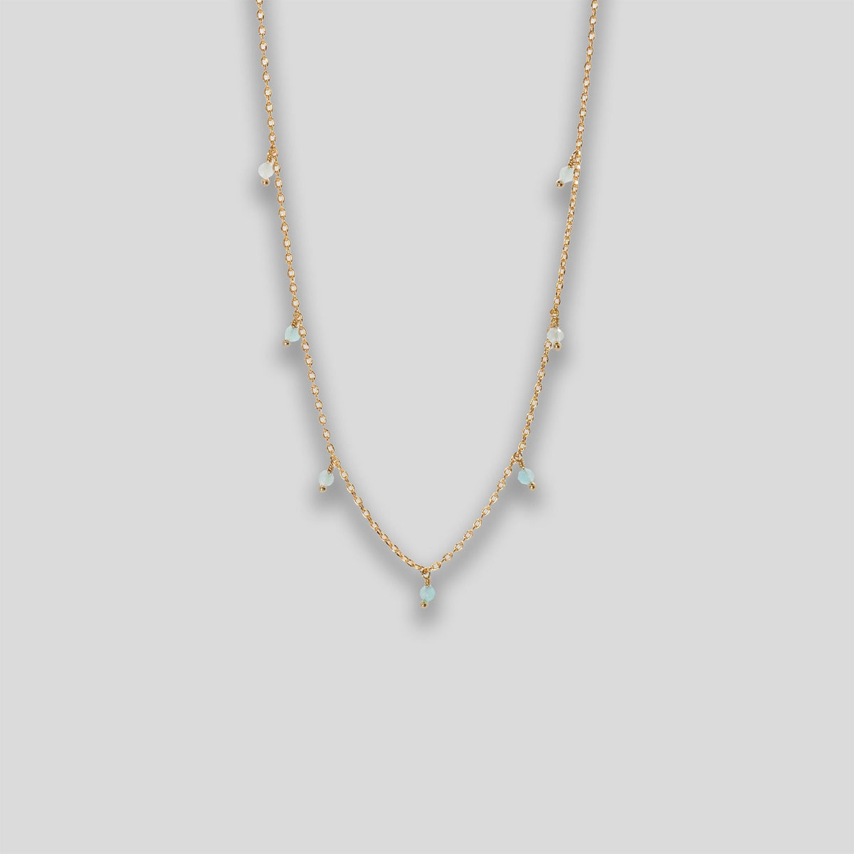 Mini Droplets Necklace - Gold/Jade